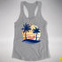 Lesbian Pride Hammock Summer Beach Sunset Racerback Tank - Heather Grey